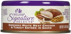 a can of white meat and turkey entree in sauce with the words signature selects on it