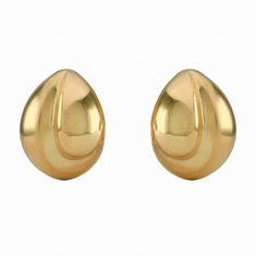 As shown pair of 14k Italian gold earrings! handcrafted in Italy of fine 14k, the gold earrings will stand out and make a statement whether you choose to dress them up or down. The ear-clips represented here have a high polish finish and wonderful indent featuring a brushed polish, that reflects toward the high polish parts of the earring. The earrings are finished off with a post and French clips often referred to as omega backs. Metal Purity: 14k Condition: great, minimal signs of wear Weight: 6.4 Grams Place of Origin: Unknown Circa: 1990's Dimensions:  28.0 mm x  21.0 mm Italian Gold Earrings, French Clip, Ear Clips, Jewelry Earrings Dangle, Gold Earrings, Dangle Drop Earrings, Dangle Earrings, In Italy, Jewelry Earrings