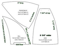 the front and back sides of a sewing pattern, with measurements for each piece to be sew