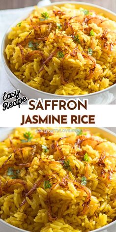 Saffron Jasmine Rice Easy Saffron Rice, Saffron Rice In Rice Cooker, Flavored Jasmine Rice Recipes, Best Jasmine Rice Recipe, Jasmine Rice Recipes Meals, Recipes Using Saffron, Recipes With Saffron Threads, Jasmine Rice Recipe, Stovetop Rice