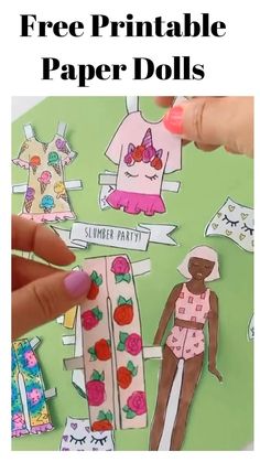 someone is cutting out paper dolls with the words free printable paper dolls on them