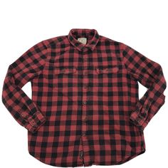 American Eagle Outfitters Mens Flannel Red/Black Check L/S Button Up Shirt Sz XL. Red Flannel Shirt With Button Closure, Red Flannel Shirt With Buttons, Casual Red Flannel Shirt With Buttons, Red Flannel Collared Shirt, Casual Red Flannel Shirt, Vintage Red Flannel Shirt, Red Flannel Shirt, Mens Flannel, Womens Plaid