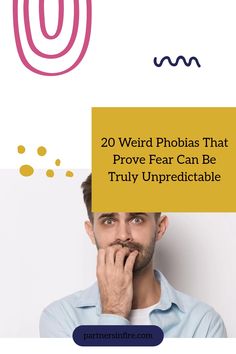 Man biting nails with text overlay: "20 Weird Phobias That Prove Fear Can Be Truly Unpredictable". Exposure Therapy, Irrational Fear, Cognitive Behavior, Financial Health, Pregnant Belly, Feeling Sick, Dont Understand, Medical Professionals, Real People