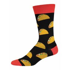 Make everyday TACO TUESDAY on your feet! Sock size 10-13 fits U.S. men’s shoe size 7-12.5 (but one size fits most). Fiber Content: 70% Cotton, 27% Nylon, 3% Spandex Funky Socks, Sock Drawer, Mens Crew Socks, Sock Game, Fuzzy Socks, Crazy Socks, Socks For Men, Funny Socks, Black Socks