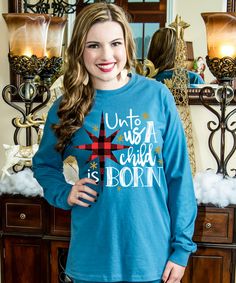 Shop Born To Be Sassy for these perfect monogrammed t-shirts! We are loving this new Unto Us A Child Is Born Sweatshirt! Perfect for being comfy while looking great! Monogram T Shirts, A Child Is Born, We Are Love, A Child, Stay Warm, Warm And Cozy, Christmas Sweaters, Christmas Holidays, Looks Great