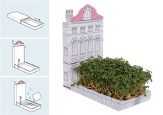 an image of a planter with plants growing out of it and instructions on how to use it