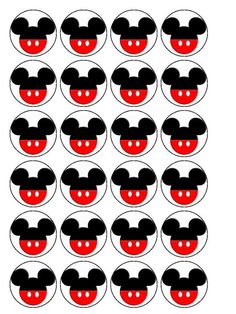 the mickey mouse faces are arranged in rows