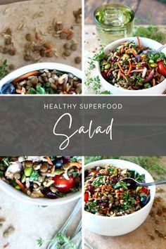 healthy superfood salad with nuts and vegetables