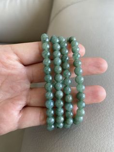 🌈 Jadeite Beaded (6.8mm) Necklace Bracelet, Green, 108 beads 🌷 Untreated Natural Jadeite/ Grade A Jade 🌷 Jade from Myanmar/ Burma 🌷 100% handmade carving 🌷 Bead size : 6.8mm 🌷 Number of Beads : ~108 🌷 Color : Green 🌷 Free shipping from Hong Kong with tracking number provided 🌷 Take approximately 7-28 days to arrive worldwide ❤️ In Chinese Culture: Young people wear jade pendant will have a prosperous life, attracts good luck and friendship Old people wear jade pendant will have a health Jade Gemstone Beads, Jade Gemstone Beaded Bracelets, Jade Gemstone Beads Bracelets, Aventurine Beaded Bracelets For Jewelry Making, Jade Beaded Bracelets With Natural Stones, Round Jade Beaded Bracelets With Gemstone Beads, Jade Beaded Bracelets With Polished Round Beads, Aventurine Gemstone Beads Bracelet, Large Jade Bead Jewelry