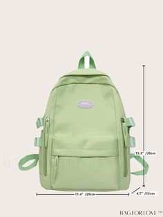 BagForLove - Stylish Waterproof Laptop Backpack for Girls â Ideal for Students, School, and College Product Description Color Green Strap Type Adjustable Composition 100% Rayon Material Fabric Bag Size Medium Pattern Type Plain Style Preppy Closure Type Zipper Type Classic Backpack Size Chart INCH CM Handle Height Strap Length Bag Height Bag Width Bag Length 1.6 inch 37.4 inch 15.4 inch 4.7 inch 11.4 inch Handle Height Strap Length Bag Height Bag Width Bag Length 4 cm 95 cm 39 cm 12 cm 29 cm D Green Waterproof Backpack For School, Trendy Green Backpack For Outdoor, Green Trendy Outdoor Backpack, Trendy Green Outdoor Backpack, Green Waterproof Backpack, Green Waterproof Backpack For Daily Use, Trendy Waterproof Backpack For School, Trendy Waterproof Backpack For Back To School, Daily Use Waterproof Green Backpack