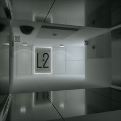 an elevator with the number 12 on it