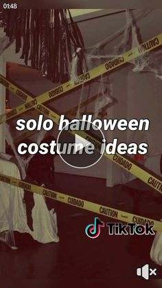 there is a halloween decoration with caution tape around it and the words, solo halloween costume ideas