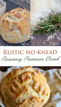 rustic no - knead rosemary parmesan bread is an easy and delicious recipe