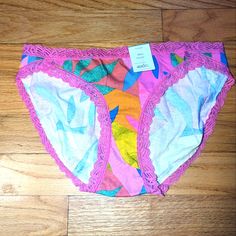 New In Size Small. *Add To Any $20 Minimum Bundle For $5. Otherwise Price Is $8. Price Firm!!! Tropical Leaves, Pink Lace, Women's Intimates, Pink Floral, Lace Trim, Pink Blue, Trim, Lace, Floral