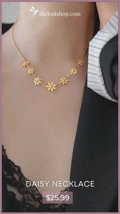 Visit us at www.thekadshop.com and get 15% off your first order ❤️ Daisy Necklace, First Order, Gold Plating, Types Of Metal, Diamond Necklace, Choker Necklace, 18k Gold, Chain Necklace, Daisy