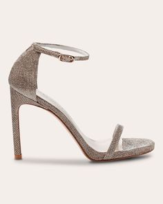 Platinum Noir 5050 Boots, Fabric Sandals, Evening Heels, Stuart Weitzman Sandals, Simple Sandals, Ankle Wrap Sandals, Metallic Heels, Stuart Weitzman Shoes, Metallic Leather