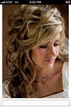 possible wedding hair style Curly Wedding Hair, Prom Hairstyles For Long Hair, Future Wedding Ideas, Nails And Makeup, Long Curly