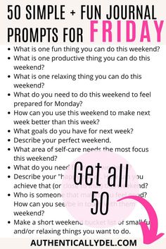 journal prompts for Friday Friday Journal, Fun Journal Prompts, Journal Prompts For Adults, Feel Good Friday, Cool Journals, Writing Therapy, End Of The Week