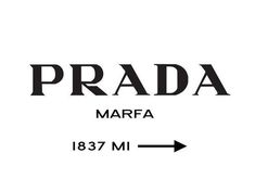 the prada logo is shown with an arrow pointing to it's left side