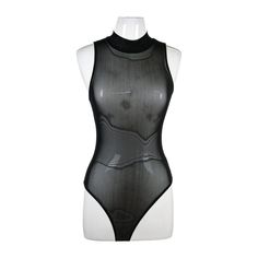 a black bodysuit on a mannequin torso