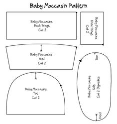 the baby moccain pattern is shown with instructions for how to cut it out