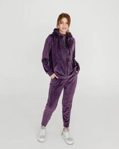 Step into comfort and style with our Purple Velour Tracksuit for Women, the perfect blend of fashion and ease! This cozy set includes a comfortable zip hoodie and matching pocketed pants, designed to offer you both convenience and chic style on any casual occasion. Available in an eye-catching array of 6 colors to match your unique taste. Crafted with luxurious soft velour fabric, our tracksuit invites you to enjoy every moment, whether you're lounging at home, running errands, or meeting friends for a casual outing. The plush material not only feels fabulous but also provides warmth and comfort during chilly days. The suit (skinny oversize + joggers) is made of double-sided velor, does not wrinkle, the inside is very pleasant and warm. Slim oversize with zipper and voluminous, double hood Velour Tracksuit, Womens Suits, Enjoy Every Moment, Velour Fabric, Running Errands, Zip Hoodie, Suits For Women, Jogging, Chic Style