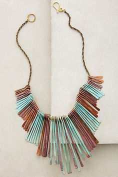 Patina Fringed Bib Necklace - #anthrofave Autumn Dark, Southwestern Decor, Sparkly Things, Bold Jewelry, Soft Autumn, Designer Fashion Jewelry, Bib Necklace, Unique Necklaces, Jewellery Display