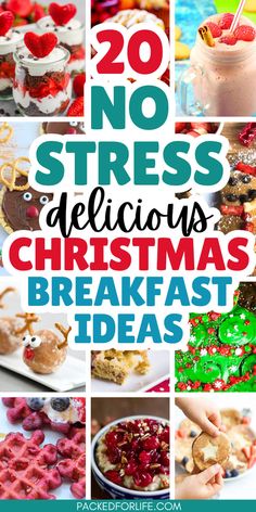 A colorful variety of festive breakfast options including red waffles, cranberry oatmeal, gingerbread pancakes, reindeer donut holes, premade cinnamon bun christmas tree, ideal Christmas food ideas for breakfast and easy Christmas Day breakfast recipes perfect for a no-stress holiday morning. Breakfast Platter Ideas, Christmas Breakfast Charcuterie, Christmas Breakfast Charcuterie Board, Holiday Breakfast Recipes