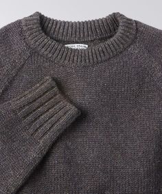 Mens Edisto Crew Neck Wool Sweater | OOBE BRAND Classic Recycled Wool Sweater For Winter, Heather Sweater With Ribbed Cuffs For Winter, Classic Long Sleeve Sweater In Recycled Wool, Long Sleeve Knit Sweater In Recycled Wool, Classic Recycled Wool Sweater For Fall, Charcoal Wool Sweater For Fall, Gray Wool Sweater With Textured Knit, Classic Wool Sweater With Knit Fabrication, Wool Sweater Men