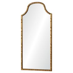 a gold framed mirror on a white background