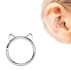 Annealed 316L Stainless Steel Cat Cartilage Earring | Fashion Hut Jewelry Cute Cartilage Earrings, Tragus Earring, Skeleton Earrings, Cartilage Earring, Tragus Earrings, Artificial Nails, Cartilage Earrings, Tragus, Steel Jewelry