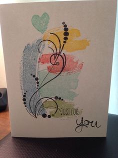 a card with the words just for you on it