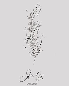 the word luck written in black ink on a gray background with small flowers and leaves