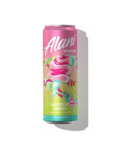 a can of aluvi cotton candy on a white background with the word aluvi in it