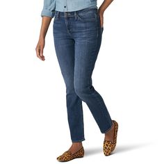 Upgrade your casual wardrobe with these women's Lee straight-leg jeans. Upgrade your casual wardrobe with these women's Lee straight-leg jeans. Denim construction 5 pocketFIT & SIZING Inseam: 28" Short, 30" Avg, 32" Tall Straight-leg cut Zipper fly Midrise sits on the hipFABRIC & CARE Cotton, polyester, spandex: Cotton, polyester, viscose; Cotton, spandex Machine wash Imported Size: 14 T/L. Color: Dark Blue. Gender: female. Age Group: adult. Pattern: Solid. Denim Essentials, Petite Size Chart, Only Jeans, Wardrobe Classic, Lee Jeans, Dressy Tops, Womens Size Chart, Bottom Clothes, Casual Wardrobe