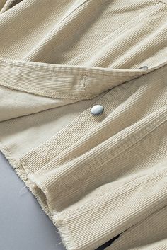 Khaki Corduroy Pocket Buttoned Jacket Beige Corduroy Outerwear With Buttons, Beige Collared Corduroy Outerwear, Beige Corduroy Collared Outerwear, Corduroy Jacket, Jacket Buttons, Shoulder Sleeve, Chic Style, Shirt Style, Winter Jackets