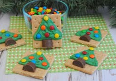 christmas tree graham crackers on a table