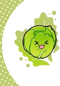 a green leafy vegetable with a happy face