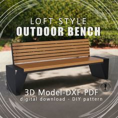 Transform your outdoor space with our Loft Style Outdoor Bench. Crafted with elegance in mind, this DIY project comes with Plasma and Laser Cut DXF Files for easy fabrication. Enhance your backyard decor with its sleek design. Additionally, receive PDF instructions and 3D model files (STL, STEP, OBJ) for seamless assembly. Enjoy both style and functionality in your park seating project. * Sizes: 2000х525х790 mm. - 78.74 x 20.669 x 31.102 inch. * Crafting Process: Requires Plasma, Laser, or Water Diy Laser Cut, Loft Stil, Style Loft, Water Jet, Loft Style, Outdoor Bench, Backyard Decor, Diy Style, Outdoor Space