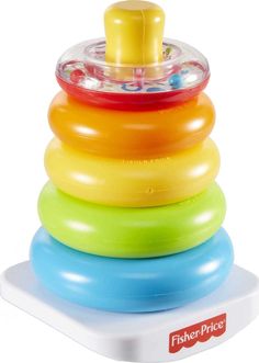 a colorful toy stacking up on top of each other