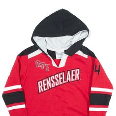 Item is in good used condition. Age 7-8. >Size: M >Armpit To Armpit: 17" >Armpit To Cuff: 16" >Collar To Hem: 24" Collegiate Red Hoodie For Fan Gear, Red Collegiate Hoodie For Fan Gear, Red Hooded Top For Fan Gear, University Red Collegiate Long Sleeve Hoodie, University Red Collegiate Hoodie, University Red Long Sleeve Collegiate Hoodie, Red Cotton Hoodie For Fan Gear, Collegiate Red Hoodie Top, Collegiate Red Hooded Top