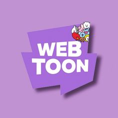 the words web toon are cut out of purple paper