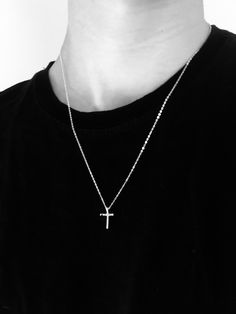 Hand made in the holy land, this small delicate, yet bold, 925 sterling silver cross necklace is the perfect gift for your beloved ones. Classic men's jewelry. Length of chain is 18 inch. Height of the cross pendant is 15 mm. Cross Pendant For Men, Wide Gold Ring, Necklace Man, Boys Necklace, Cross Charm Necklace, Mens Cross Necklace, Silver Cross Necklace, Sterling Silver Cross Necklace, Pendant For Men