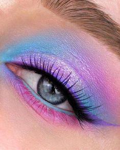 Drag Make-up, Cute Eye Makeup, Colorful Eye Makeup, Cute Makeup Looks, Goth Makeup, Creative Eye Makeup, Makeup Hacks