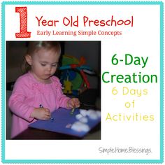 6 Days of activities to teach the Biblical 6 day creation account.  Very basic ideas to make the creation account come to life. Awana Puggles, Infant Curriculum, Creation Activities, Bible Homeschool, Toddler Bible, Toddler Class, Preschool Bible, Church Nursery, Bible Study For Kids