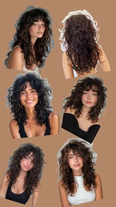 Curly haircuts are all about celebrating your texture and finding a style that complements your face shape. Permanent Perm Hair, Feather Bangs Curly Hair, Layered Hairstyles For Curly Hair, Curly Hair Choppy Layers, Pin Curl Perm Medium Hair, Curly Rockstar Haircut, Curly Wavy Hair Layers, Curly Haircut Shapes, Face Framing Layers For Wavy Hair