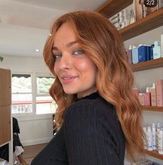 Red Toned Blonde Hair, Trendy Summer Hair Color 2024, Copper Hair With Balayage, Blonde To Orange Hair, Lived In Copper Hair, Auburn Highlights In Blonde Hair, Dusty Red Hair, Ginger Hair Balayage