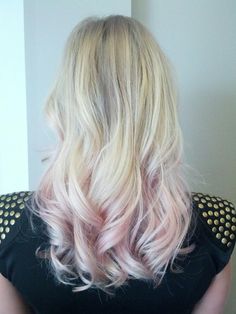 Pink Ends On Blonde Hair, Blonde Hair Pink Ends, Light Pink Ends On Blonde Hair, Blonde Pink Purple Ombre Hair, Under Hair Dye, Game Day Hair