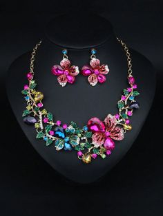 vistoso  Collar     Embellished Party Flower Necklace, Floral Jewelry For Parties, Bohemian Flower Jewelry For Party, Multicolor Party Jewelry With Flower Shape, Multicolor Flower Shape Jewelry For Party, Multicolor Flower Shape Party Jewelry, Gold Bohemian Flower Necklace For Party, Elegant Flower Jewelry Sets For Party, Elegant Flower-shaped Jewelry Sets For Party