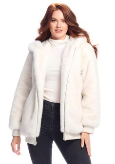 Look like a mogul-mad, hair-on-fire skier in the Ski Club Mink Parka. In softer-than-soft sheared Ivory Mink, this 29" classic parka is detail-packed. From the top -- the drawstring hood has a warm fur facing -- to the bottom -- the sleeves and lower edge are finished with ribbing to trap body heat. Double zipper guards encase the zipper so even while wearing ski gloves on a gusty chair lift, the zipper pull moves easily. At some point, concealed cozy velvet pockets will make your hands happy. When life happens, the Ski Club Mink Parka refreshes with machine wash/line dry. So book your next ski trip or simply dress the part in our Ski Club Mink Parka. Casual Winter White Fur Coat With Faux Trim, Casual White Faux Fur Coat, Casual Winter White Fur Coat With Faux Fur Lining, Womens Faux Fur Coat, Ski Club, Simply Dress, Fabulous Furs, Faux Leather Coat, Ski Gloves